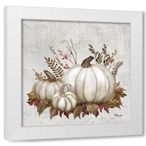 Caramel Pumpkins IV White Modern Wood Framed Art Print by Brent, Paul
