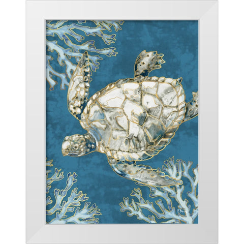 Playa Sealife Vertical I - Indigo White Modern Wood Framed Art Print by Brent, Paul