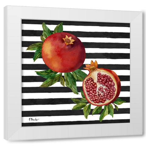 Pomegranate Bunch I - Stripes White Modern Wood Framed Art Print by Brent, Paul
