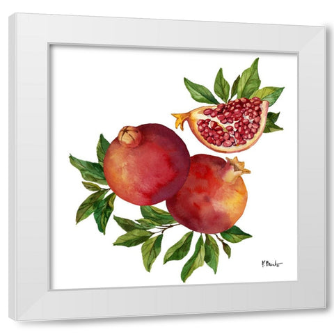 Pomegranate Bunch II White Modern Wood Framed Art Print by Brent, Paul