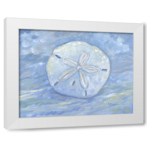 Impressions of Shells I - Sand Dollar White Modern Wood Framed Art Print by Brent, Paul