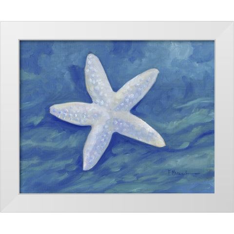 Impressions of Shells II - Starfish - Indigo White Modern Wood Framed Art Print by Brent, Paul