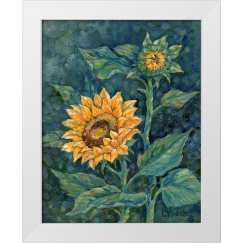 Impressions of Sunflowers II White Modern Wood Framed Art Print by Brent, Paul