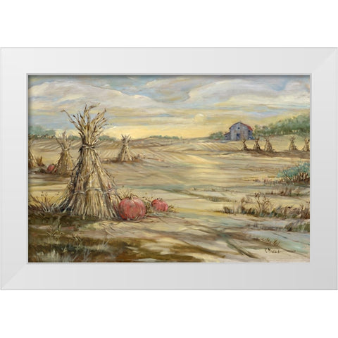 Gleaning Autumn - Morning Landscape White Modern Wood Framed Art Print by Brent, Paul
