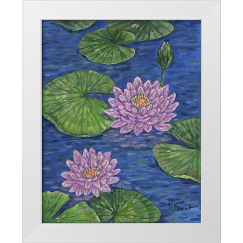 Impressions of Water Lilies II White Modern Wood Framed Art Print by Brent, Paul