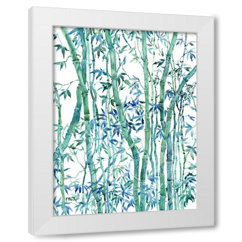Bamboo Grove Vertical White Modern Wood Framed Art Print by Brent, Paul