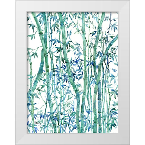 Bamboo Grove Vertical White Modern Wood Framed Art Print by Brent, Paul