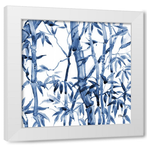 Bamboo Grove III - Blue White Modern Wood Framed Art Print by Brent, Paul