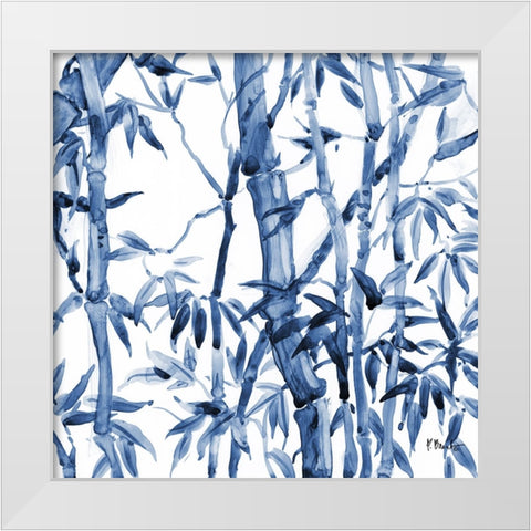 Bamboo Grove III - Blue White Modern Wood Framed Art Print by Brent, Paul
