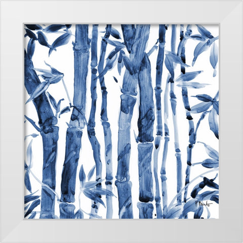 Bamboo Grove IV - Blue White Modern Wood Framed Art Print by Brent, Paul