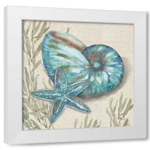 Crescent Beach Shells IV White Modern Wood Framed Art Print by Brent, Paul