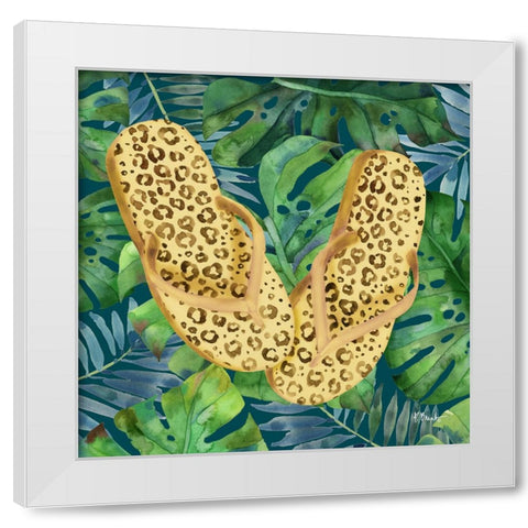 Animal Print Flip Flops II White Modern Wood Framed Art Print by Brent, Paul
