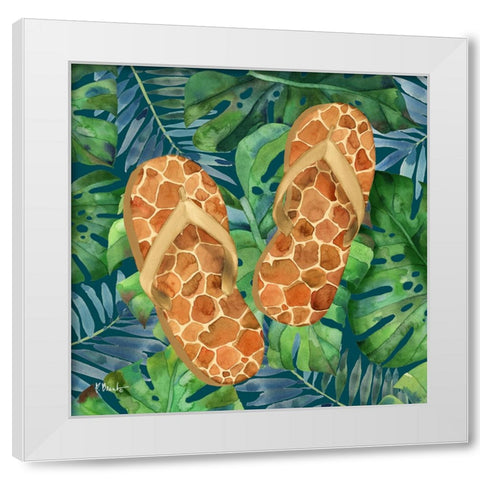 Animal Print Flip Flops III White Modern Wood Framed Art Print by Brent, Paul