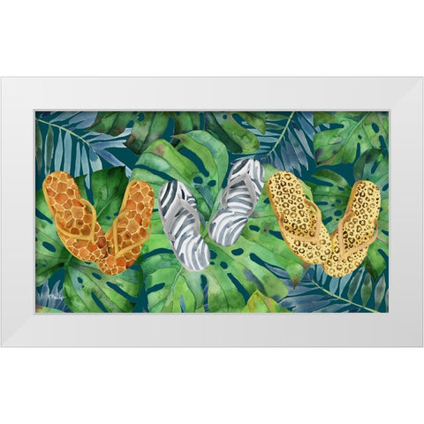 Animal Print Flip Flops Horizontal III White Modern Wood Framed Art Print by Brent, Paul