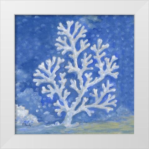 Impressions of Coral III White Modern Wood Framed Art Print by Brent, Paul