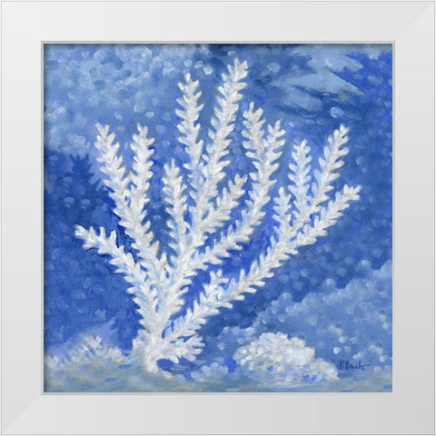 Impressions of Coral IV White Modern Wood Framed Art Print by Brent, Paul