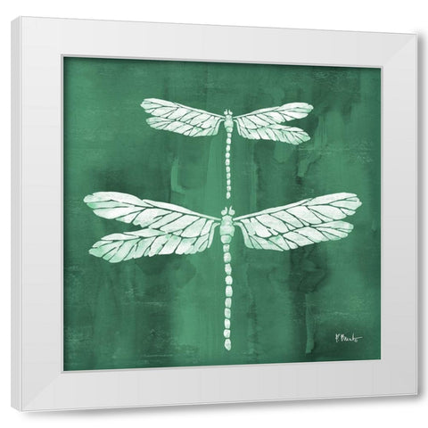 Garden Flight II - Emerald White Modern Wood Framed Art Print by Brent, Paul