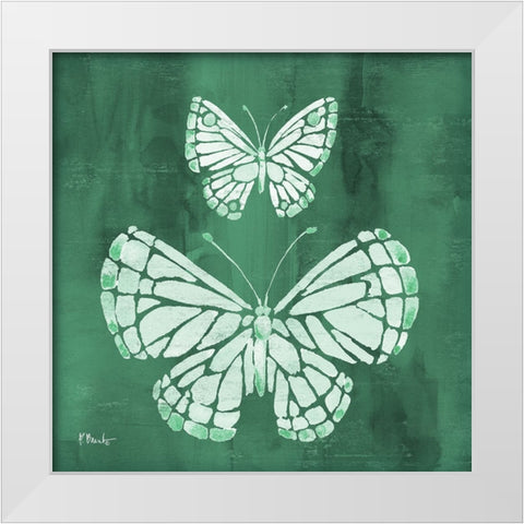 Garden Flight III - Emerald White Modern Wood Framed Art Print by Brent, Paul