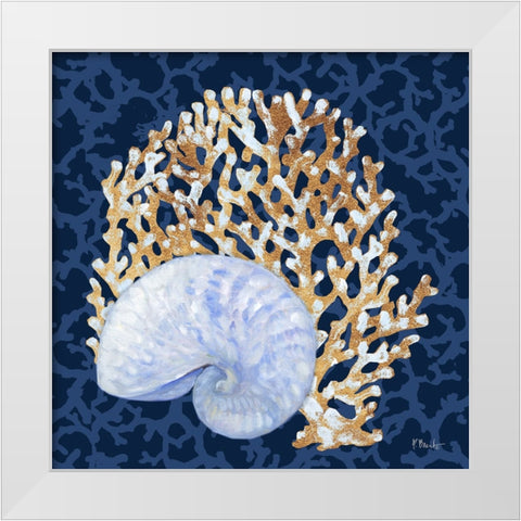 Jetty Shells II White Modern Wood Framed Art Print by Brent, Paul