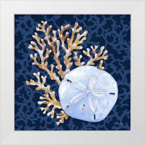 Jetty Shells III White Modern Wood Framed Art Print by Brent, Paul