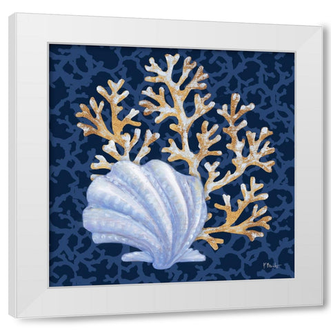 Jetty Shells IV White Modern Wood Framed Art Print by Brent, Paul