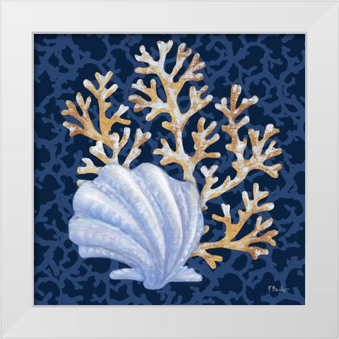 Jetty Shells IV White Modern Wood Framed Art Print by Brent, Paul