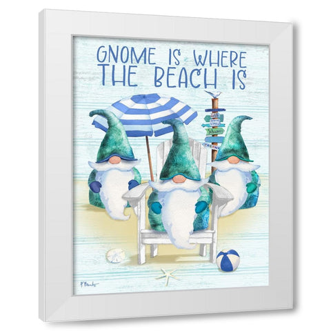 Coastal Gnome Vertical White Modern Wood Framed Art Print by Brent, Paul
