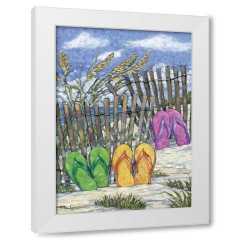 Impressions of Flip Flops Vertical White Modern Wood Framed Art Print by Brent, Paul