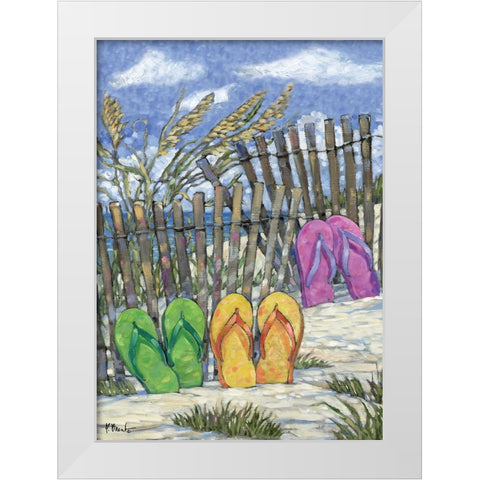 Impressions of Flip Flops Vertical White Modern Wood Framed Art Print by Brent, Paul