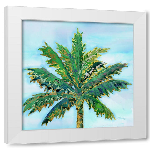 Hana Palm I - Blue White Modern Wood Framed Art Print by Brent, Paul