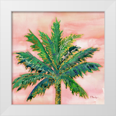 Hana Palm I White Modern Wood Framed Art Print by Brent, Paul