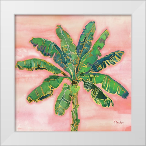 Hana Palm II White Modern Wood Framed Art Print by Brent, Paul