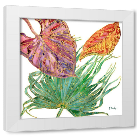 Spectrum Palm Fronds I White Modern Wood Framed Art Print by Brent, Paul