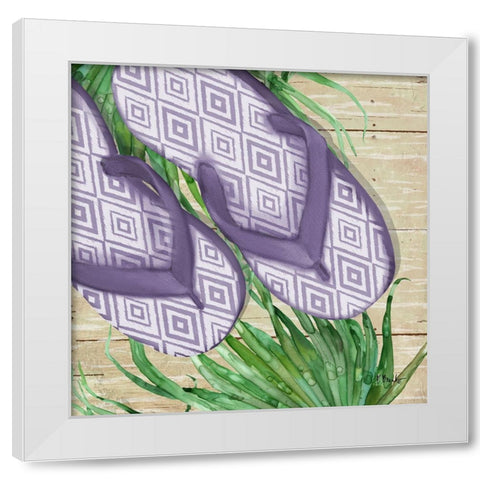 Frond Flip Flops I White Modern Wood Framed Art Print by Brent, Paul