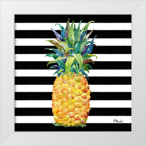 Kona Pineapple II - Black Stripe White Modern Wood Framed Art Print by Brent, Paul