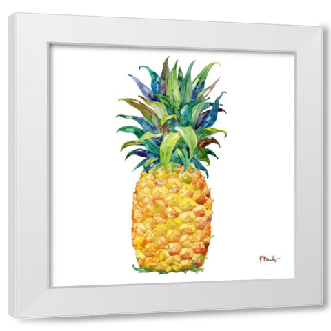 Kona Pineapple II White Modern Wood Framed Art Print by Brent, Paul