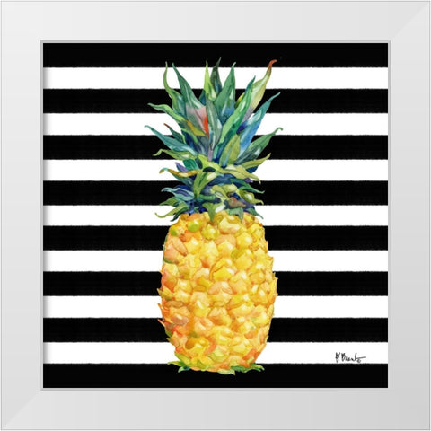 Kona Pineapple IV - Black Stripe White Modern Wood Framed Art Print by Brent, Paul