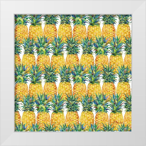 Kona Pineapple Repeat III White Modern Wood Framed Art Print by Brent, Paul