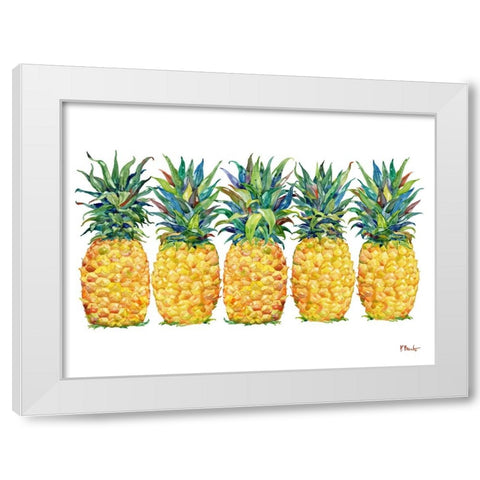 Kona Pineapple Horizontal White Modern Wood Framed Art Print by Brent, Paul