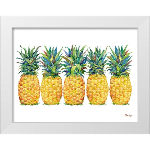 Kona Pineapple Horizontal White Modern Wood Framed Art Print by Brent, Paul