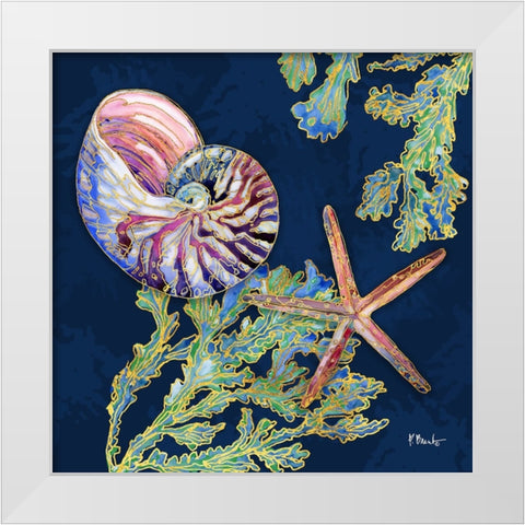 Spectrum Shells I White Modern Wood Framed Art Print by Brent, Paul