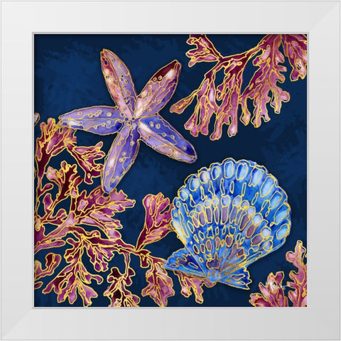 Spectrum Shells III White Modern Wood Framed Art Print by Brent, Paul