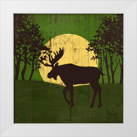 Moonlight Lodge III White Modern Wood Framed Art Print by Brent, Paul