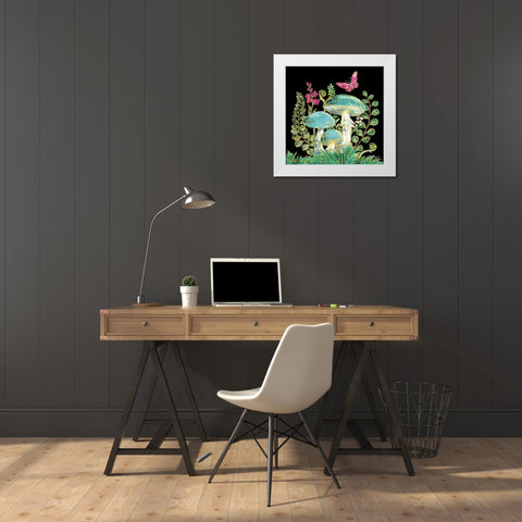 Far Out Mushrooms II White Modern Wood Framed Art Print by Brent, Paul