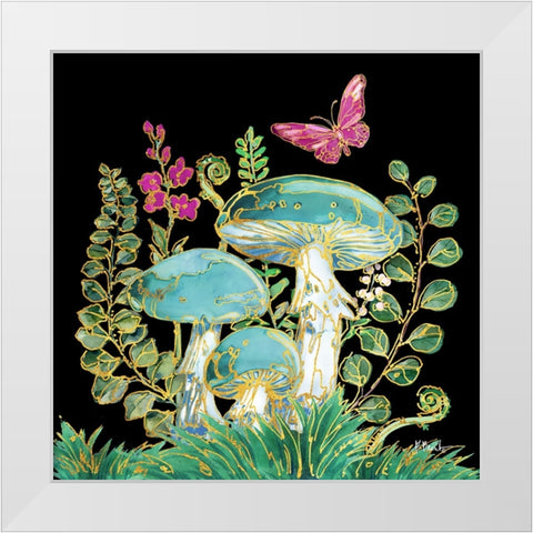 Far Out Mushrooms II White Modern Wood Framed Art Print by Brent, Paul