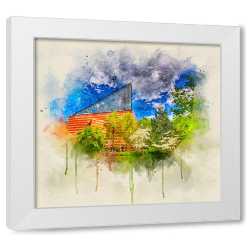 Aquarium 2 HDR Watercolor White Modern Wood Framed Art Print by Lee, Rachel