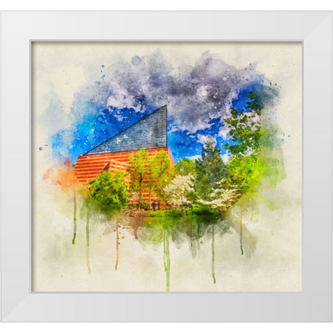 Aquarium 2 HDR Watercolor White Modern Wood Framed Art Print by Lee, Rachel