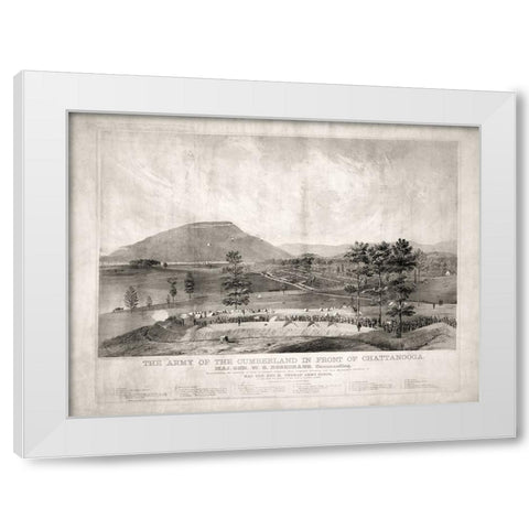 Army of the Cumberland at Chattanooga 1863 White Modern Wood Framed Art Print by Lee, Rachel