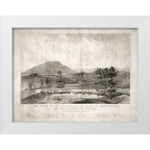 Army of the Cumberland at Chattanooga 1863 White Modern Wood Framed Art Print by Lee, Rachel