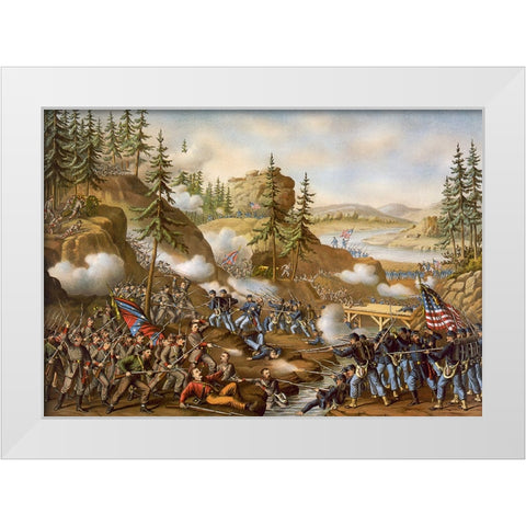 Battle of Chattanooga Drawing 3 White Modern Wood Framed Art Print by Lee, Rachel